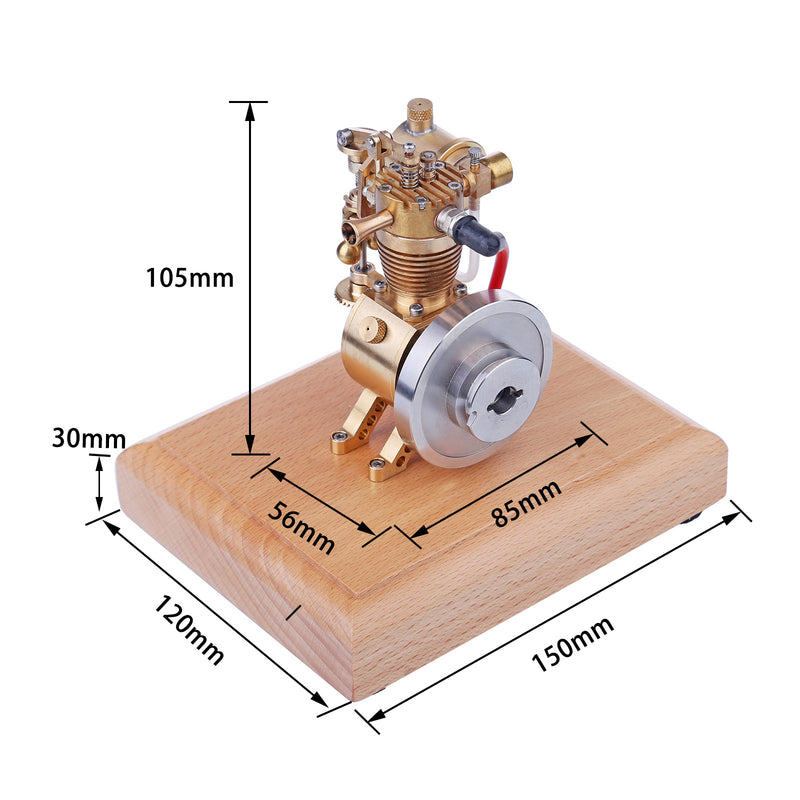 M19 1.6cc Mini SAM Hit and Miss 4 Stroke Vertical Gas Engine Internal Combustion Engine Model with Flying Ball Speed Limiter - EngineDIY