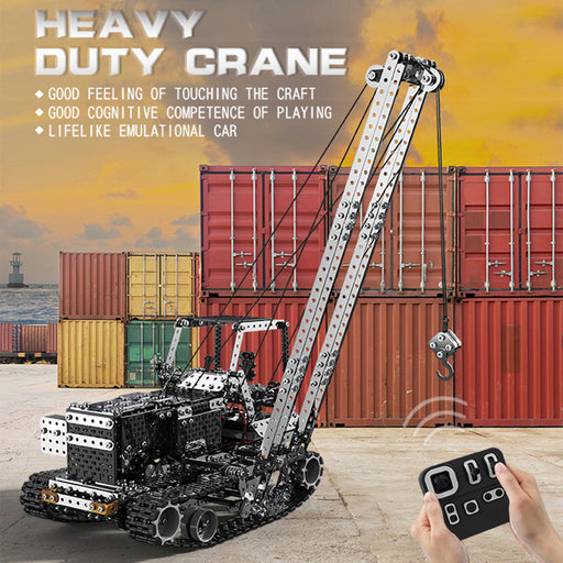 3D Metal Puzzle RC Lateral Crane Model Kit 2.4G 10CH Metal Simulation of Side cranes Model Construction-1745PCS