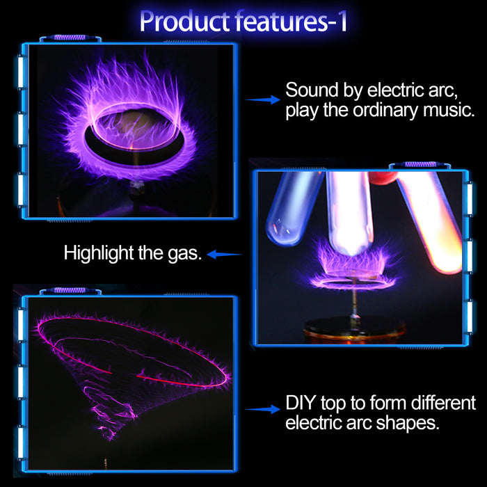 Singing Tesla Coil - Mini Single Tube Self-excitation MP3 Music Playing Plasma Speaker Coil with Electric Arc Shape Artificial Lightning