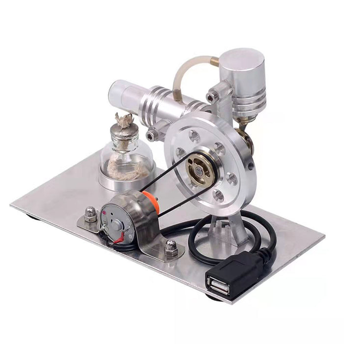L-shape Stirling Engine Model with USB Connector and Night Light