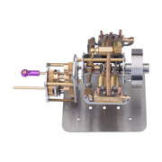 Mini Horizontally Opposed 4-Cylinder Steam Engine Model With Gearbox For Small Steam Model Ship - EngineDIY
