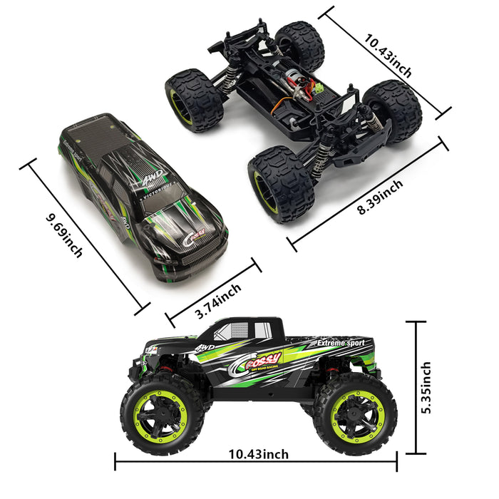 1/16 RC Car 2.4GHz Electric 4WD All-terrain High-speed Off-road Truck Model Toy