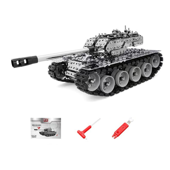 3D Scew Metal Mechanical Military Tank Model Kit Assembly Puzzle Toy