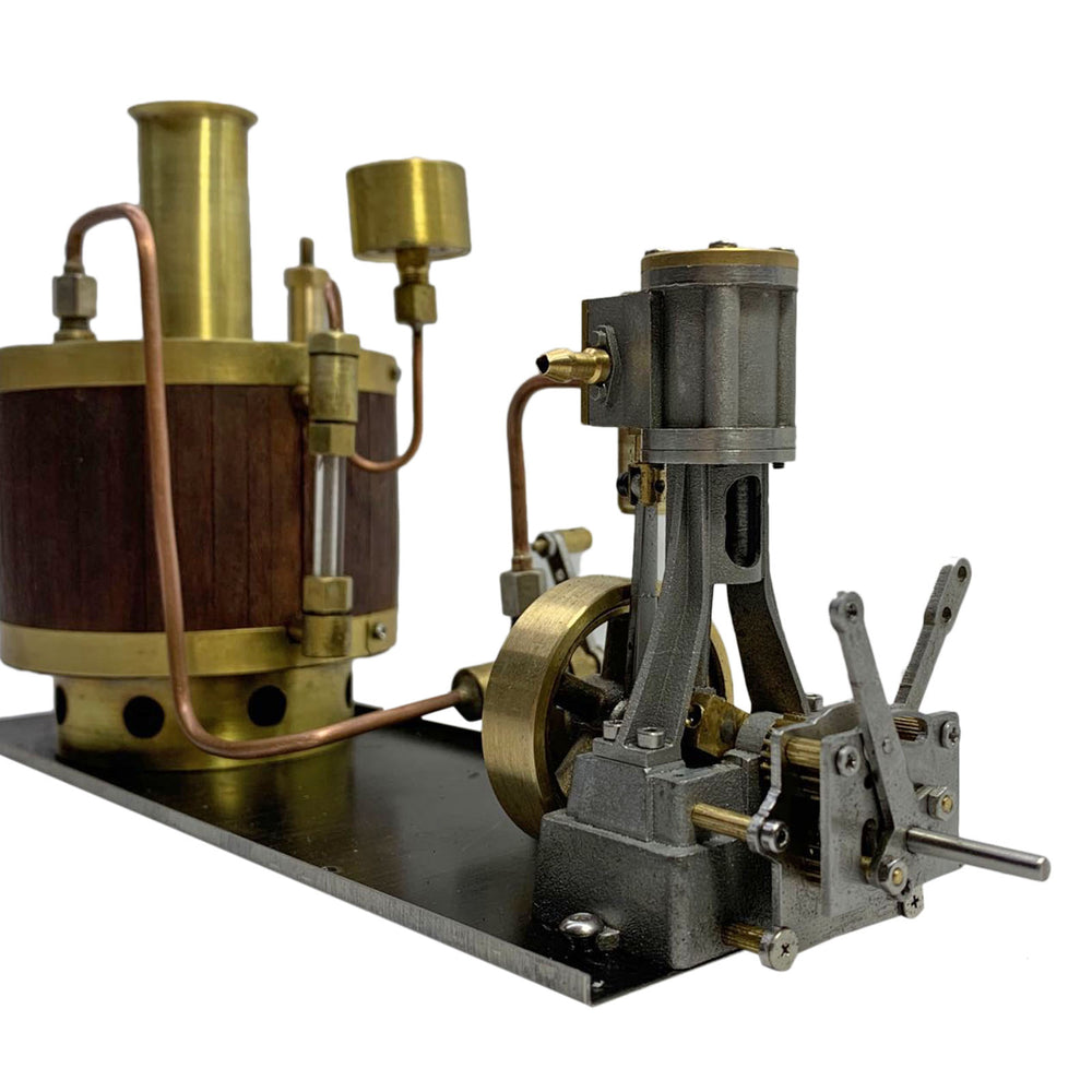 Mini Single-cylinder Steam Engine Set with Gearbox Boiler for 50-100cm Model Ship - enginediy