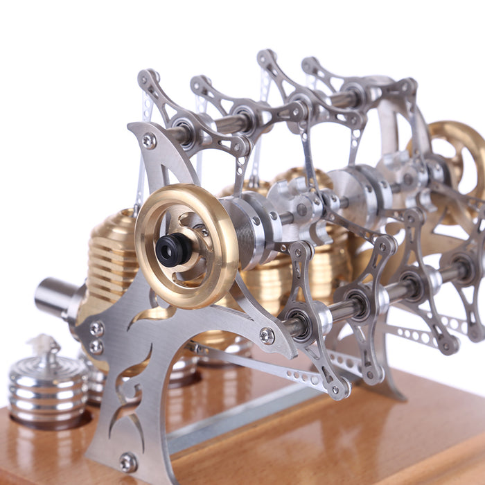 Stirling Engine Model That Works - All Metal 4 Cylinder Assembled Stirling Engine Model