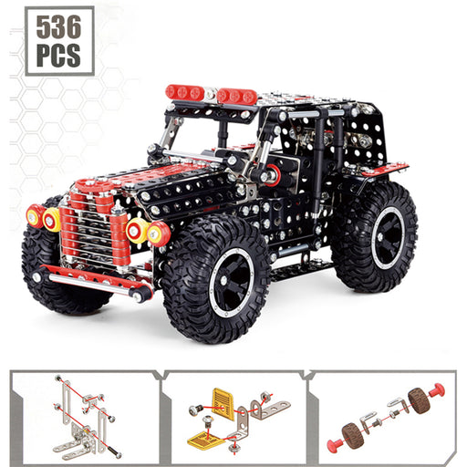 3D Metal Puzzle DIY Stainless Steel Assembly Car Toy Mechanical Off-road Vehicle Puzzle Model Kit for Adults Kids -536PCS
