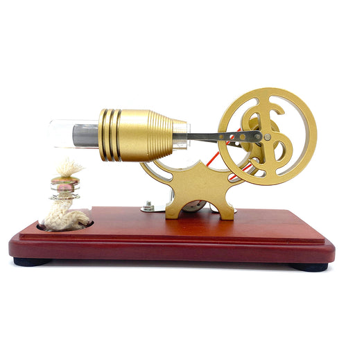 Y-Shape Stirling Engine Generator Model Retro Science Educational Toy with LED Lights - enginediy