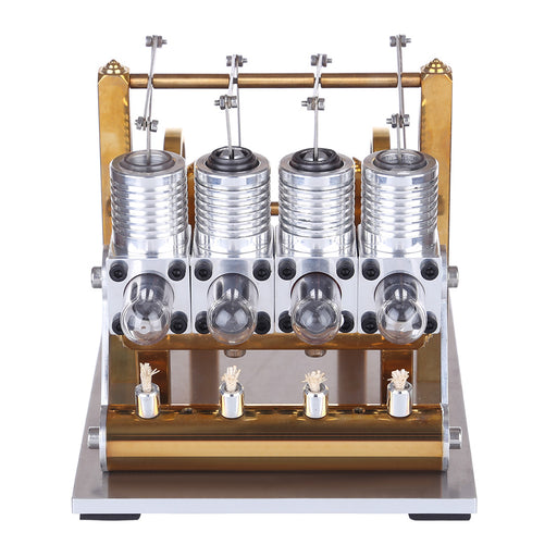 Stirling Engine Kit Domineering All Metal 4 Cylinder Stirling Engine Model Gift for Collection - Enginediy