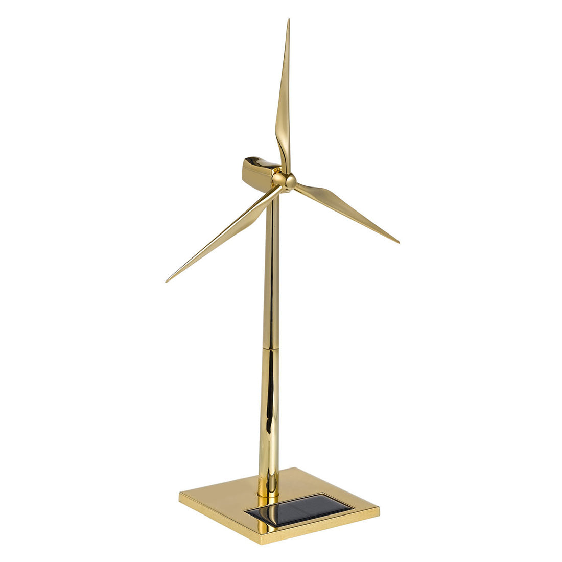 Windmill Model Assembly 3D Metal Windmill Assembly Model Solar Powered Wind Turbine Model Gold ...