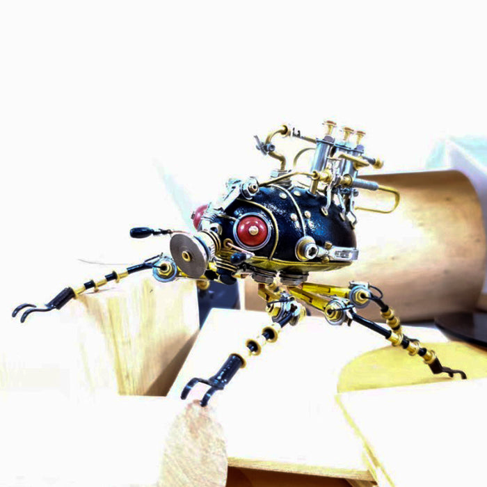 3D Metal Steampunk Craft Puzzle Mechanical Trumpet Scarab Model DIY Assembly Animal Jigsaw Puzzle Kit Games Creative Gift