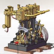 KACIO LS2-14 2 Cylinders Reciprocating Retro Steam Engine Model for Model Ship Model Boat Above 80cm - EngineDIY