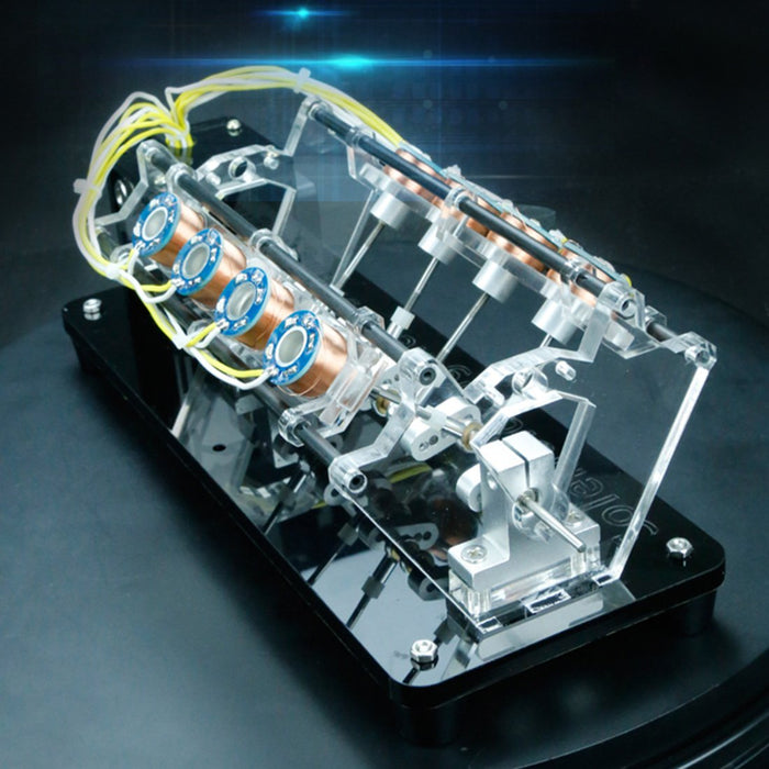 V8 Electromagnetic Engine 8 Coils Automobile Engine Model