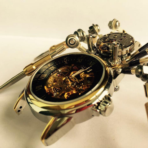 3D Puzzle Model Kit Spider Shaped Mechanical Clock Model  Creative Gift - enginediy