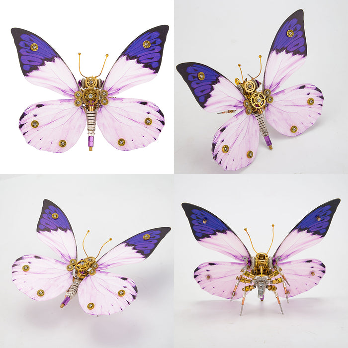 3D Metal Steampunk Craft Puzzle Mechanical Butterfly Model DIY Assembly Animal Jigsaw Puzzle Kit - Make Your Own Advent Calendar - Creative Gift-650PCS+