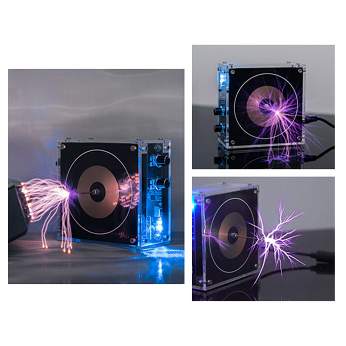 Bluetooth Musical Tesla Coil Plasma Speaker with Long Arc and Bluetooth Music Dual Mode Vinyl Record Shaped - enginediy