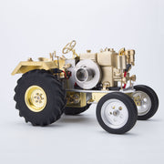 T1 Antique Roller Tractor Model with Mini Water-cooled Single-cylinder Gasoline IC Engine - EngineDIY