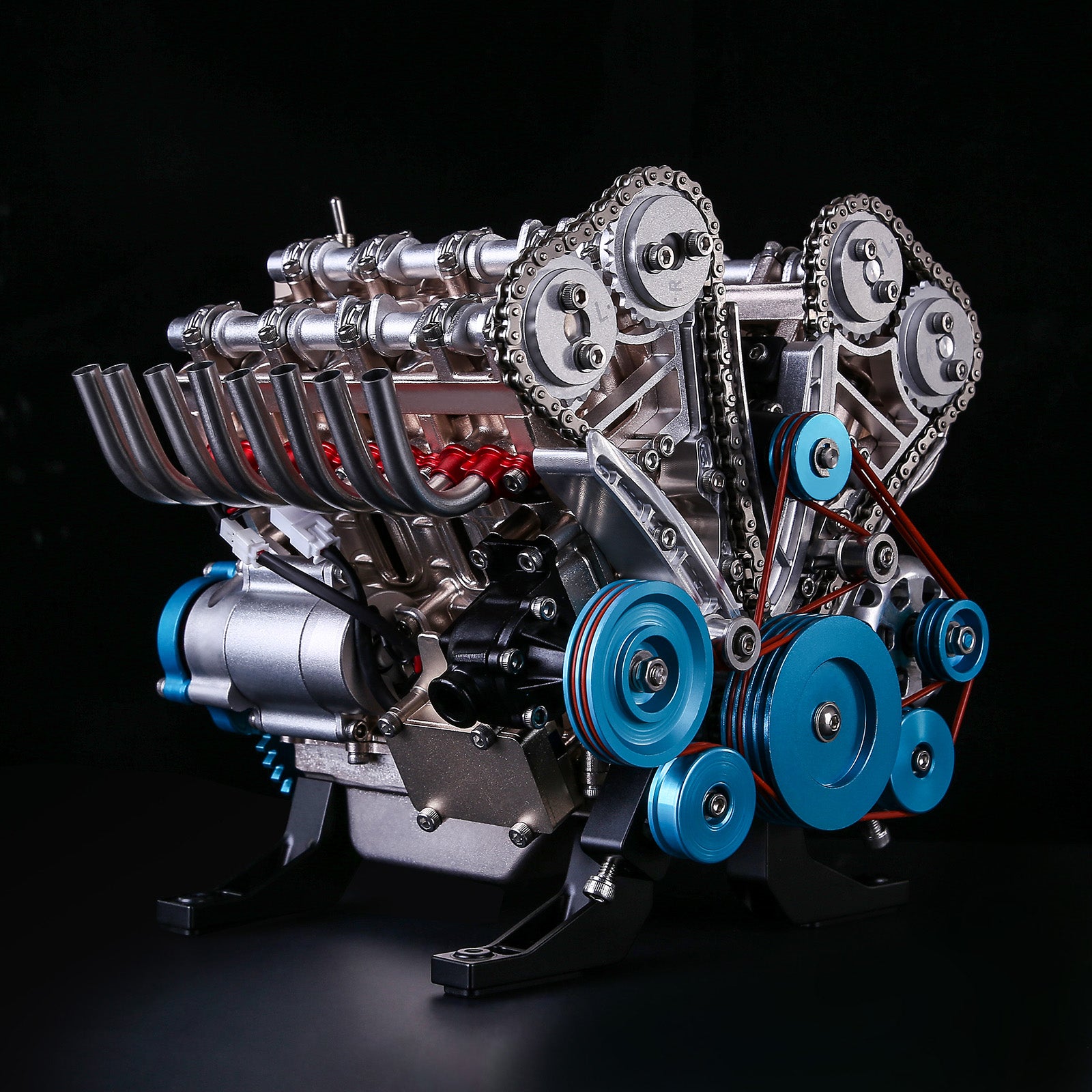 Teching V8 Engine Model Kit Metal Assembly DIY Kit 500+Pcs Mechanical Car Engine Science Experiment Physics Toy