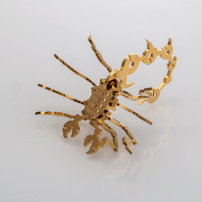 DIY Stainless Steel 3D Assembly Model Ornament Assembly Golden Scorpion