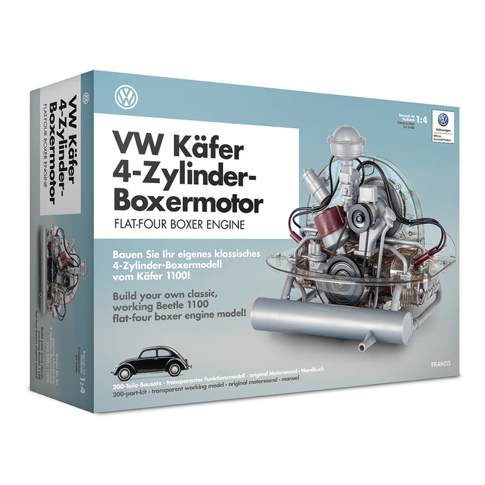 Franzis VW Flat-Four Engine Model Kit - Build Your Own 4 Cylinder Engine That Works - Volkswagen Beetle DIY Assembly Kit