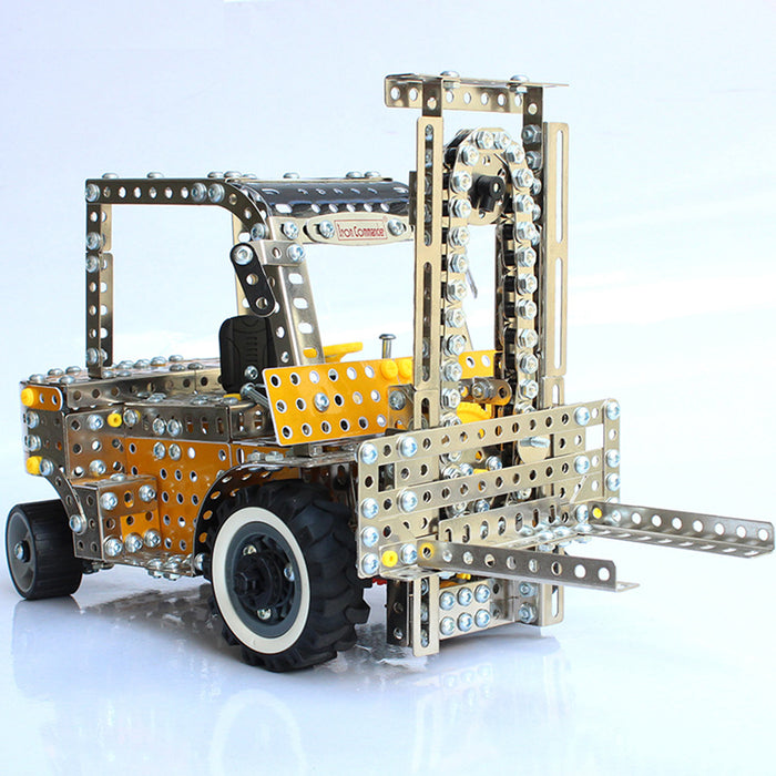 3D Metal Puzzle Simulation Alloy Engineering Car Forklift Model Kit Metal Assembly Construction Vehicle Toys-1300PCS