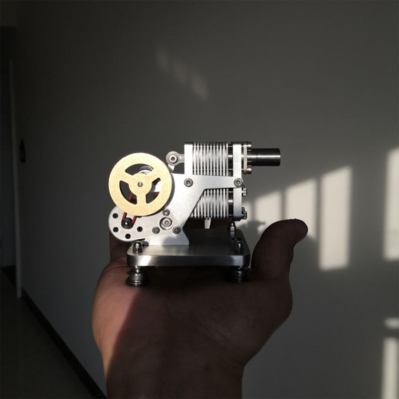 ENJOMOR Mini α Structure Hot-Air Stirling Engine Electric Generator 4000rpm - Gift Collection - EngineDIY