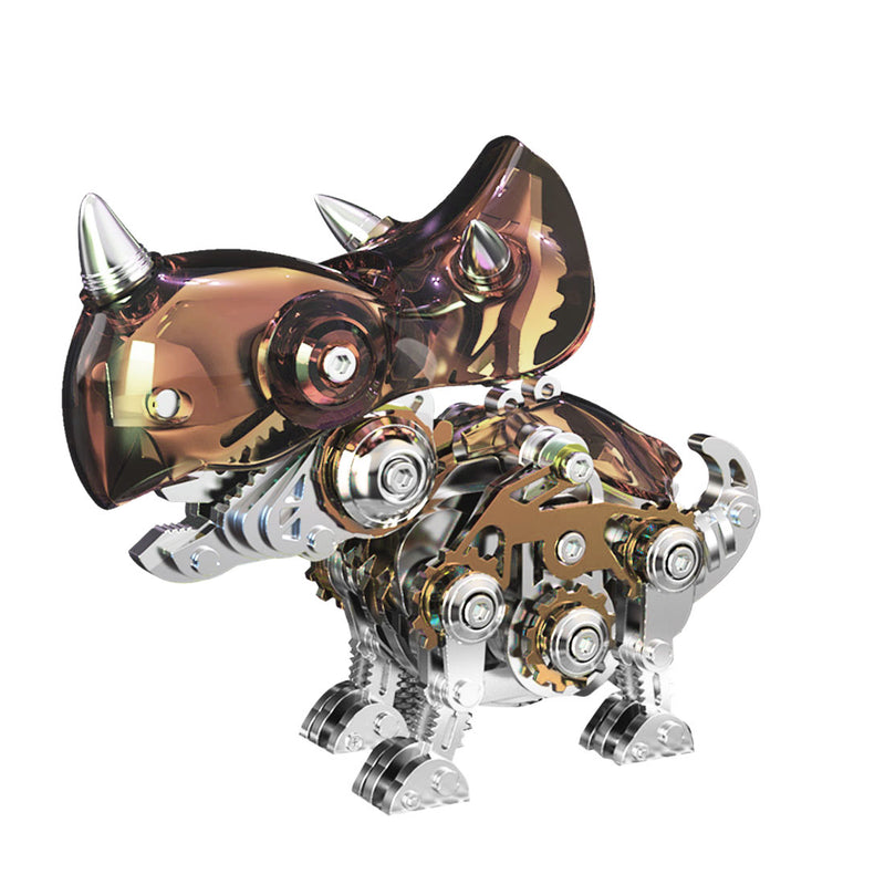 3D Metal Mechanical Dinosaur Model Kit DIY Triceratops Assembly Model - 160PCS - EngineDIY