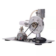 L-shape Stirling Engine Model with USB Connector and Night Light - EngineDIY