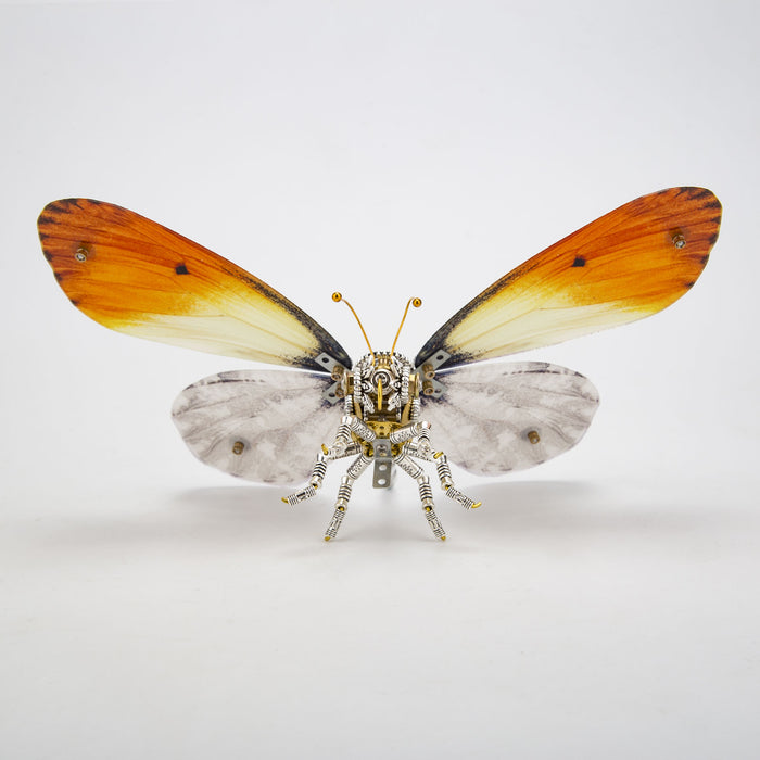 3D Metal Butterfly Model Kit, 3 In 1 Steampunk Butterfly (200PCS+/White) - Sericinus Montelus Grey, Polyura Delphis Concha & Hebomoia Glaucippe