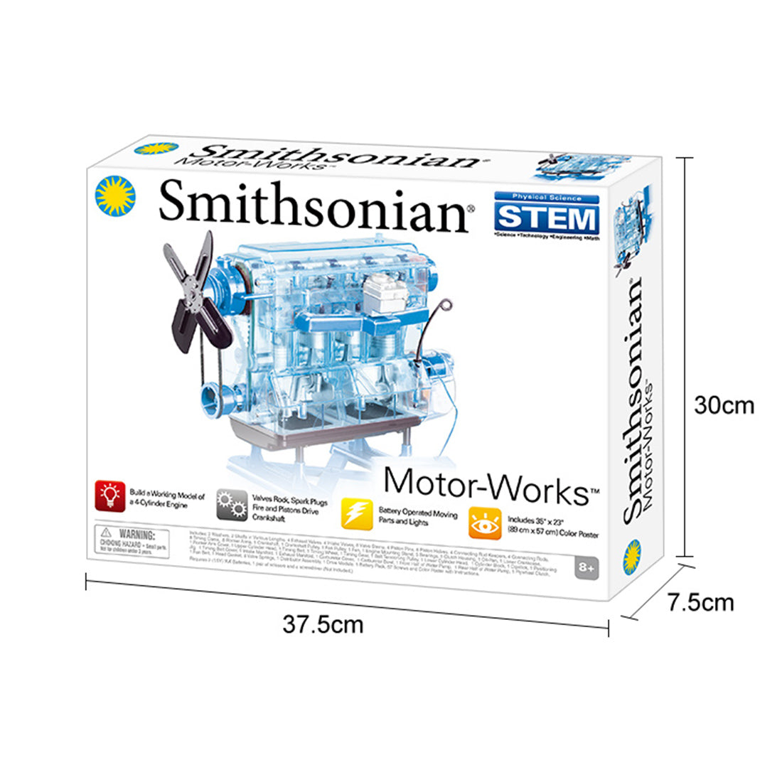 Kit scientifique avancé Smithsonian Motor Works - Construisez votre propre kit de modèle de moteur à 4 cylindres - Kit de moteur à combustion à assembler soi-même