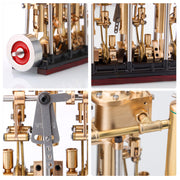 KACIO LS3-13S Steam Engine 3-cylinder Reciprocating Engine with Oil Cup Reverse Rotation Steam Model Boat - EngineDIY