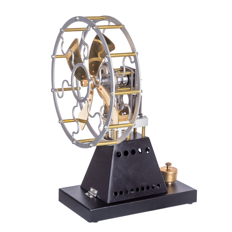 ENJOMOR Vintage 4-Blade Heat Powered Thermal Stove Fan Stirling Engine Physics Science Experiment Toy - EngineDIY