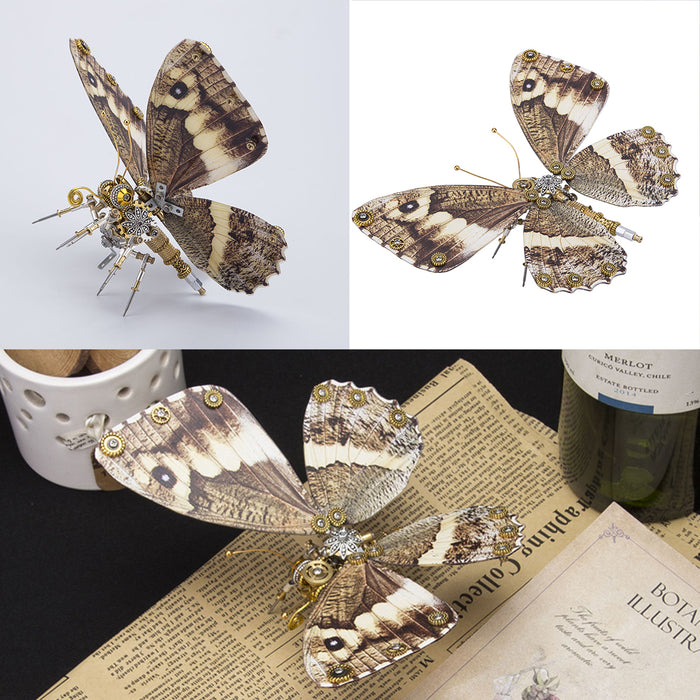 3D Metal Steampunk Craft Puzzle Mechanical Butterfly Model DIY Assembly Animal Jigsaw Puzzle Kit - Make Your Own Advent Calendar - Creative Gift-680PCS+