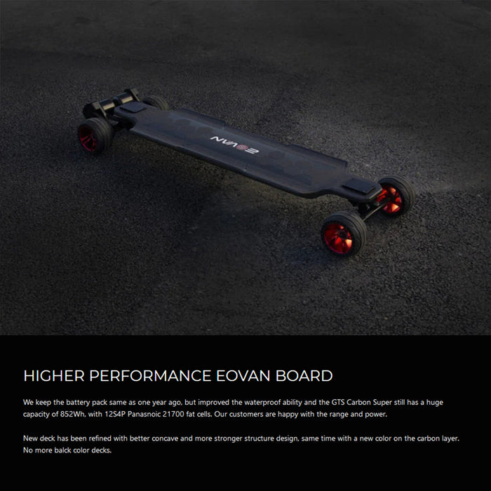 2.4G RC Electric Skateboard with Black Aluminum Alloy Wheel - GTS Carbon AT+175RS