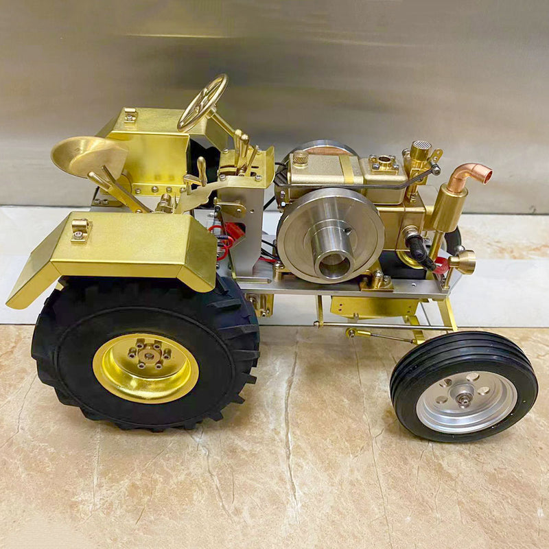 T12 Antique Roller Tractor Model with 1.6cc Mini Horizontal Single-cylinder Water-cooled Gasoline IC Engine - EngineDIY