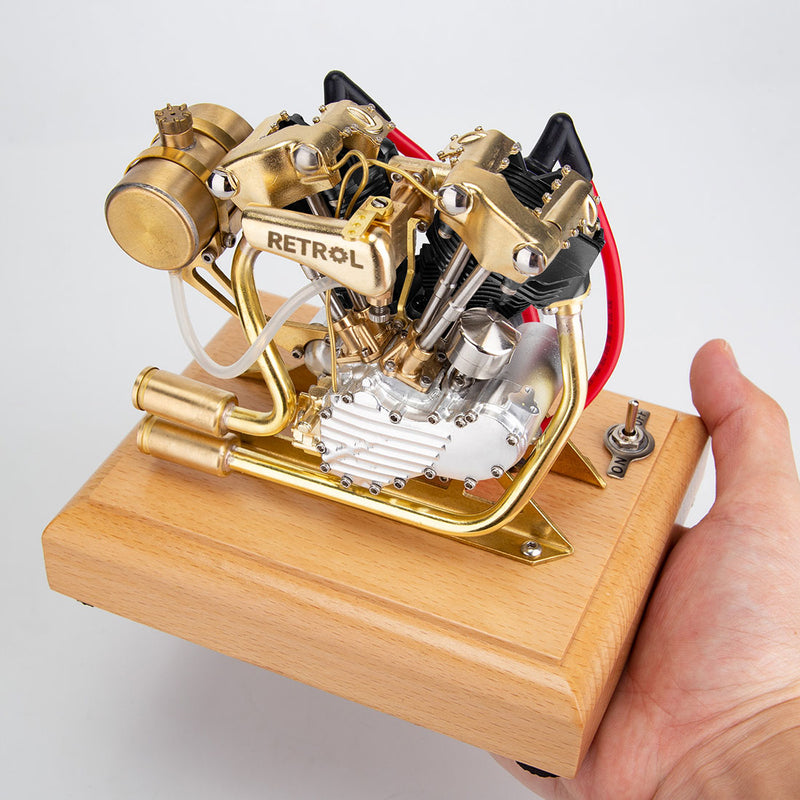 RETROL R29 4.2CC Mini V2 Engine OHV V-Twin Motorcycle Engine Double-cylinder Four-stroke Gasoline Engine Internal Combustion Engine Model - EngineDIY