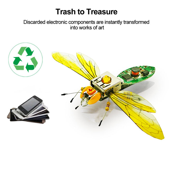 DIY Assembly Mechanical Insect Model Kits Handmade Scientific Toy Set with Voice-activated Photo Frame - Vespa (Random Color)
