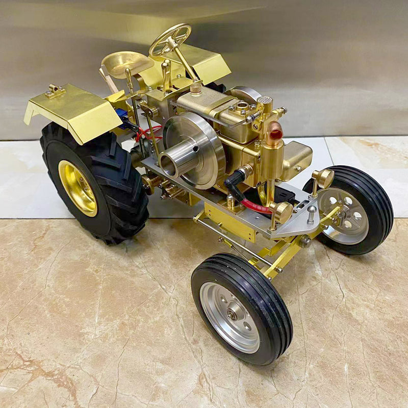T12 Antique Roller Tractor Model with 1.6cc Mini Horizontal Single-cylinder Water-cooled Gasoline IC Engine - EngineDIY