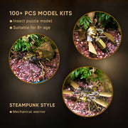 250+Pcs Mechanical Metal Model Kit Assembly Toy - (Spider + Dragonfly + Wasp) - EngineDIY