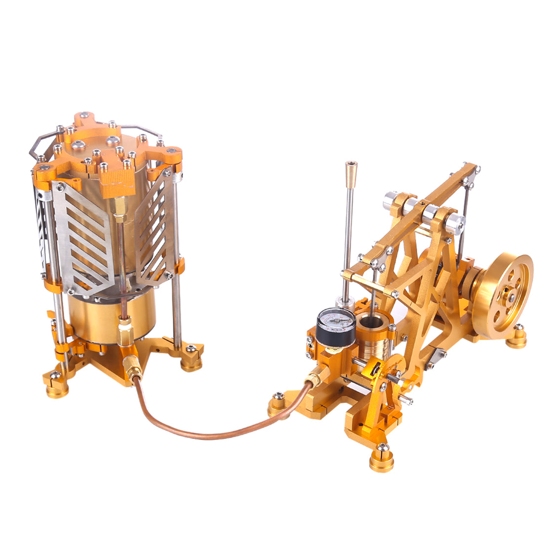 ENJOMOR Watt Steam Engine Reactor Model Steam Pump with Boiler Generator Scientific Educational Toys for Desktop Decor