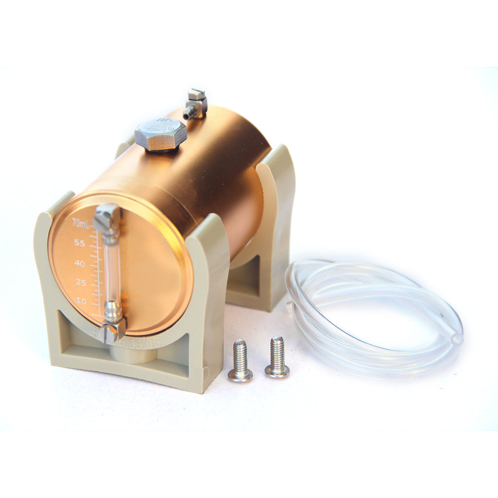70ml Metal Oil Tank Fuel Container with Oil Level Display and 2 x 4mm Oil Pipe for Engine Model / Gasoline Powered RC Cars Boats
