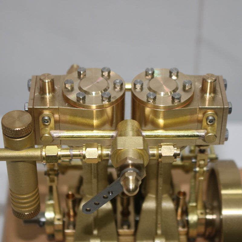M30B 3.7CC Mini Retro Vertical Double-cylinder Reciprocating Double-acting Steam Engine Model Toys - EngineDIY