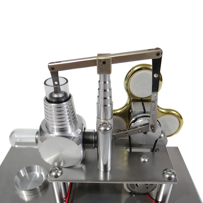 Stirling Engine Generator with Luminous Gyroscope Bulb Voltage Display Meter Science Experiment Engine - Balance Type - enginediy