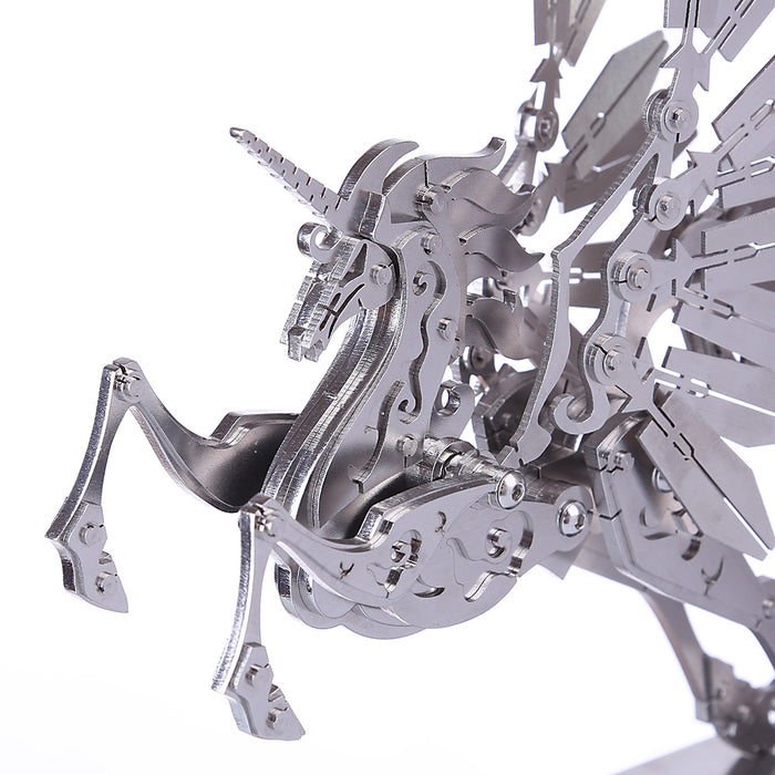 3D Metal Model Kit Mechanical Unicorn DIY Games Assembly Puzzle Jigsaw Creative Gift - 152Pcs - enginediy