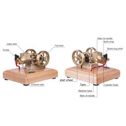 M17B 1.6cc Mini 4 Stroke Micro Horizontal Water-cooled Gasoline Engine Internal Combustion Engine Model - Speed Adjustable - EngineDIY