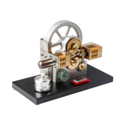 ENJOMOR Hot Air Stirling Engine Generator Model with LED Light and Voltmeter - Horizontally Opposed Diamond Structure Gear Drive - EngineDIY