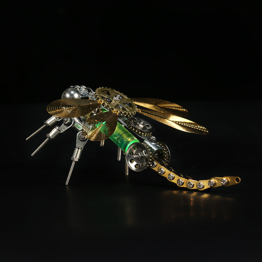 3D-Puzzle-Modellbausatz Mechanische Libelle mit Nachtlicht Farbwechselnde Metallspiele - 260 Teile