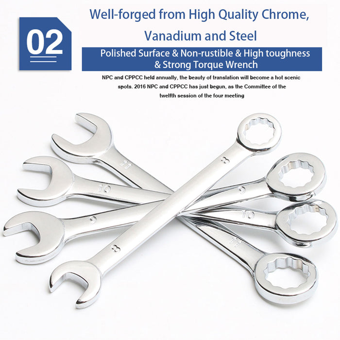 10-in-1 Mini Cr-V Wrench Tools Set for Model Enthusiasts Engine DIY Builder Tools