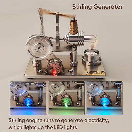 ENJOMOR Balance Hot Air Stirling Engine Electric Generator Model with LED Light - STEM Toy