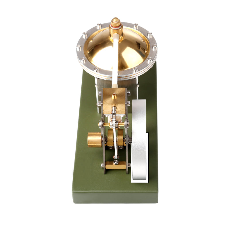 ENJOMOR Retro Metal Steam Engine with Boiler - Vertical Transparent Cylinder Steam Engine Model - STEM Toy - EngineDIY