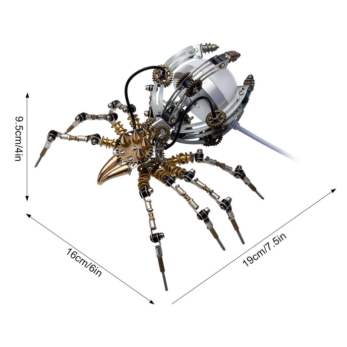 512PCS Metal DIY Assembly Toys Mechanical Spider with Lamp